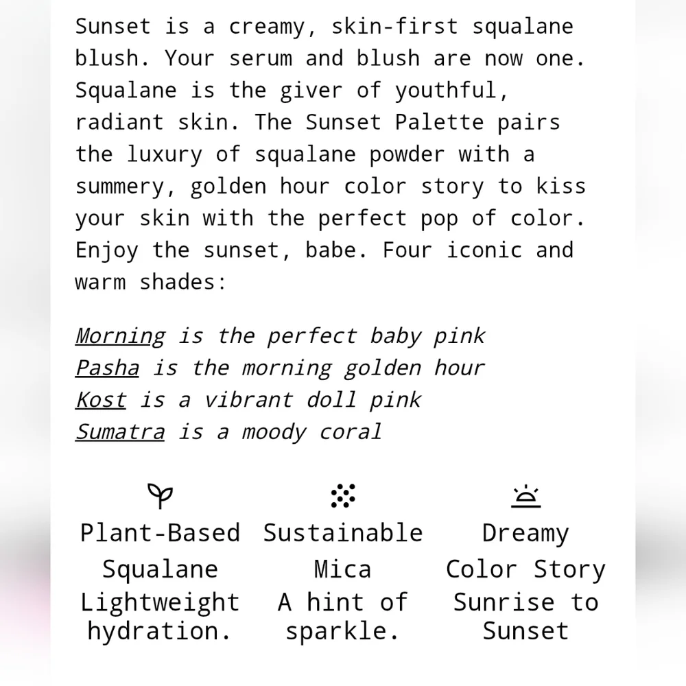 NIB ToyFactory Squalene Powder Blush in Sunset W/Squalane